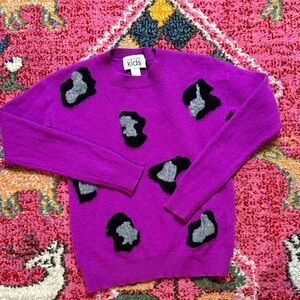 Autumn Cashmere Purple animal print sweater - so soft!  Size 8
